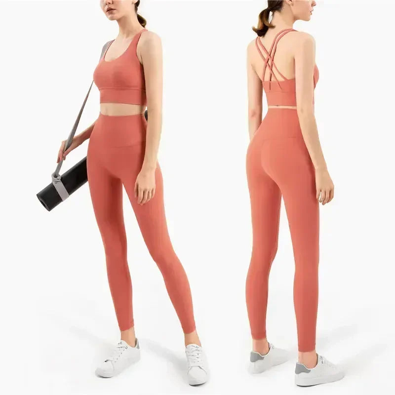 Women’s Yoga Sportswear Set – Fitness Leggings & Bra Top Outfit