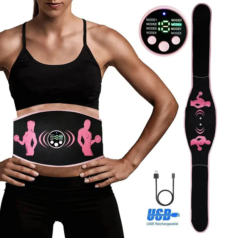 EMS Slimming Belt – USB Rechargeable Abdominal Muscle Stimulator
