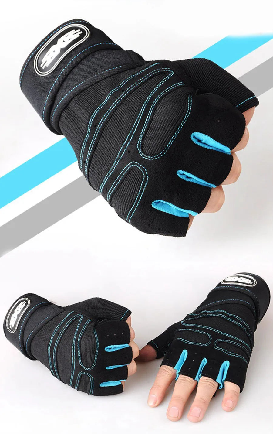 Workout Gloves with Wrist Wrap – Half-Finger Gym & Training Gloves for Men & Women
