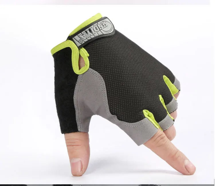 Anti-Slip Half Finger Gym Gloves – Breathable Workout & Cycling Gloves