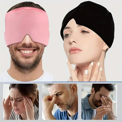 Hot & Cold Gel Head Wrap – Ice Cap Face & Eye Mask for Pain Relief
