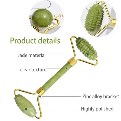 Natural Jade Roller & Gua Sha Set