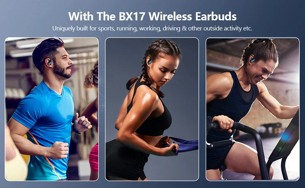 Bluetooth 5.3 Wireless Earphones – Noise-Reducing Sports Headset with Mic