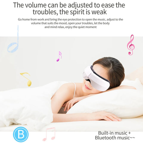 6D Smart Eye Massager – Vibration, Airbag Compress & Bluetooth Music