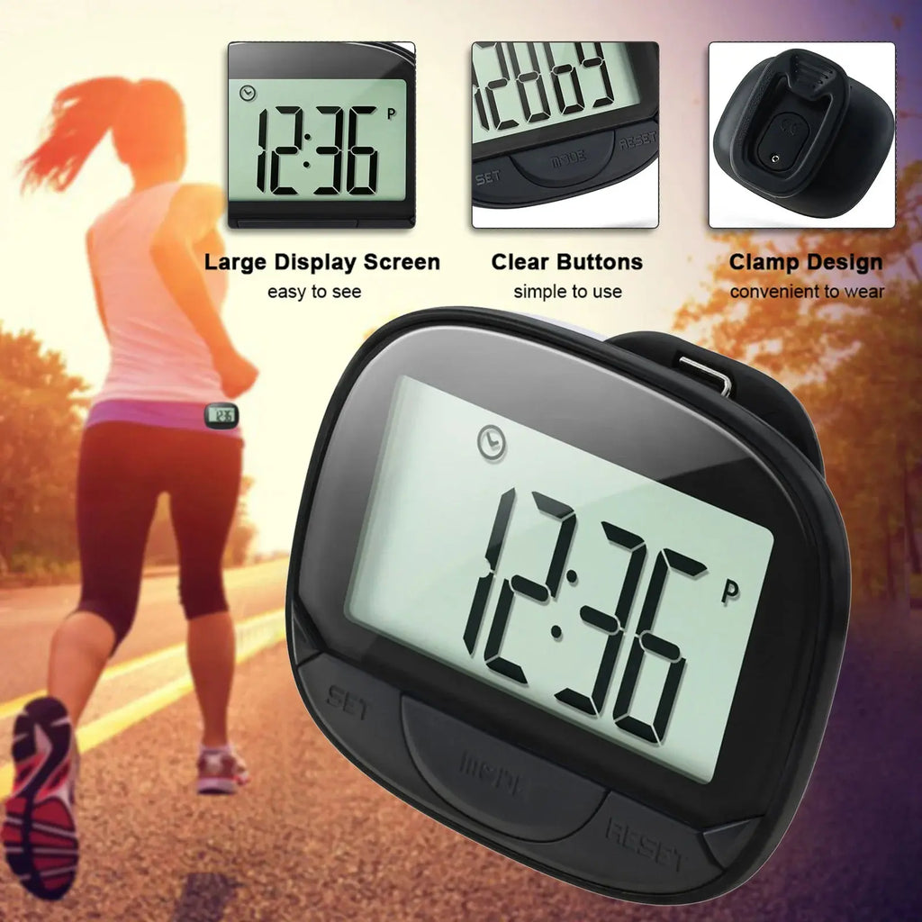 3D Pedometer with Clip – Multi-Function Step Counter & Fitness Tracker