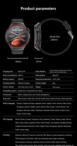 High-End Smart Watch – ECG/PPG, Laser Detection, BT Call, NFC