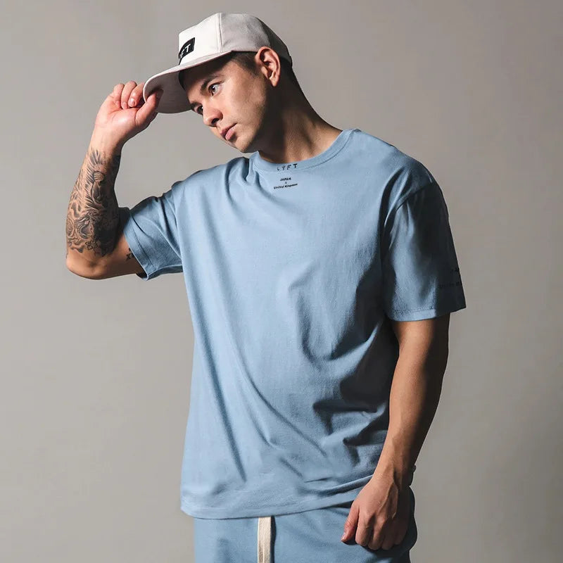 Men’s Cotton Gym T-Shirt – Loose Fit Workout Tee M–XXXL