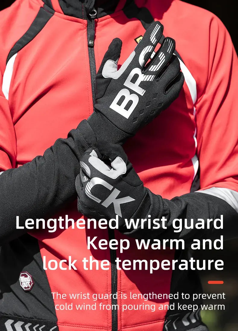 ROCKBROS glovesWaterproof Thermal Cycling Gloves – Touchscreen MTB & Motorcycle Gloves PeakPursuitFitness
