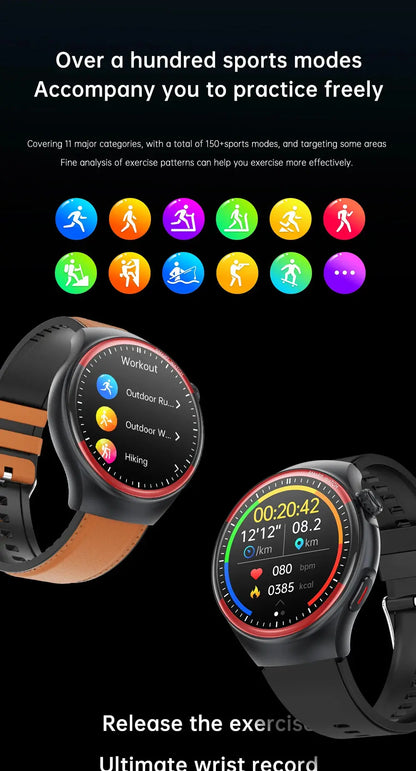 High-End Smart Watch – ECG/PPG, Laser Detection, BT Call, NFC