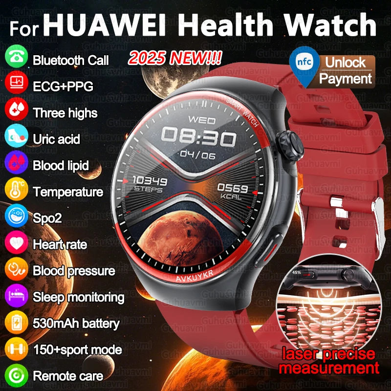 2025 High-End Smart Watch – ECG/PPG, Laser Detection, BT Call, NFC