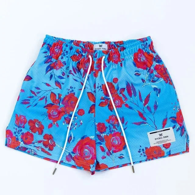 Oil Painting Style Mesh Shorts – Unisex Summer Sports & Training Wear