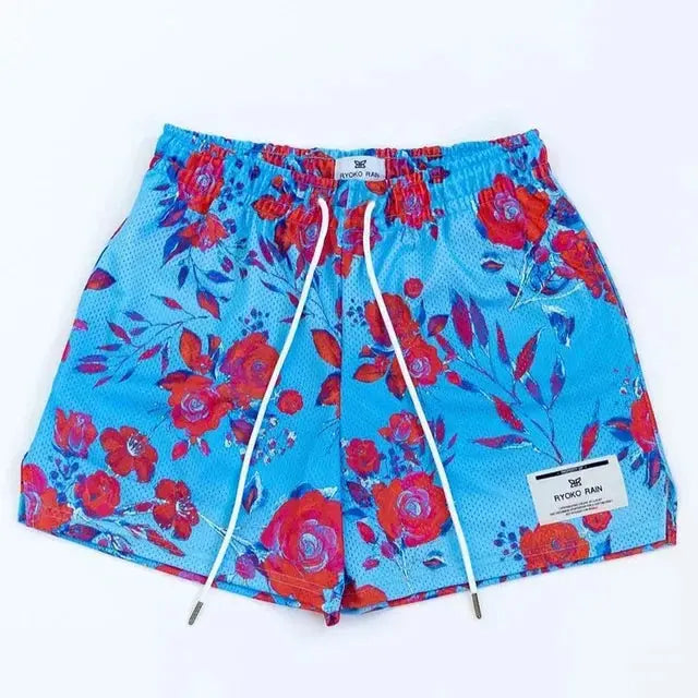 Oil Painting Style Mesh Shorts – Unisex Summer Sports & Training Wear