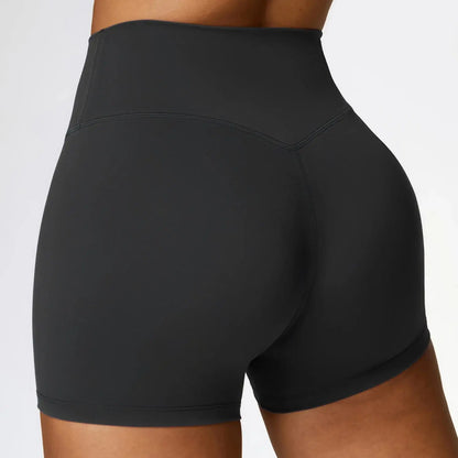 High-Waist Women’s Yoga Shorts – Tummy Control & Hip-Lifting 3-Point Fit
