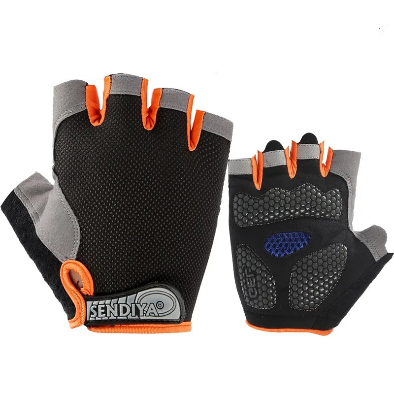 Anti-Slip Half Finger Gym Gloves – Breathable Workout & Cycling Gloves