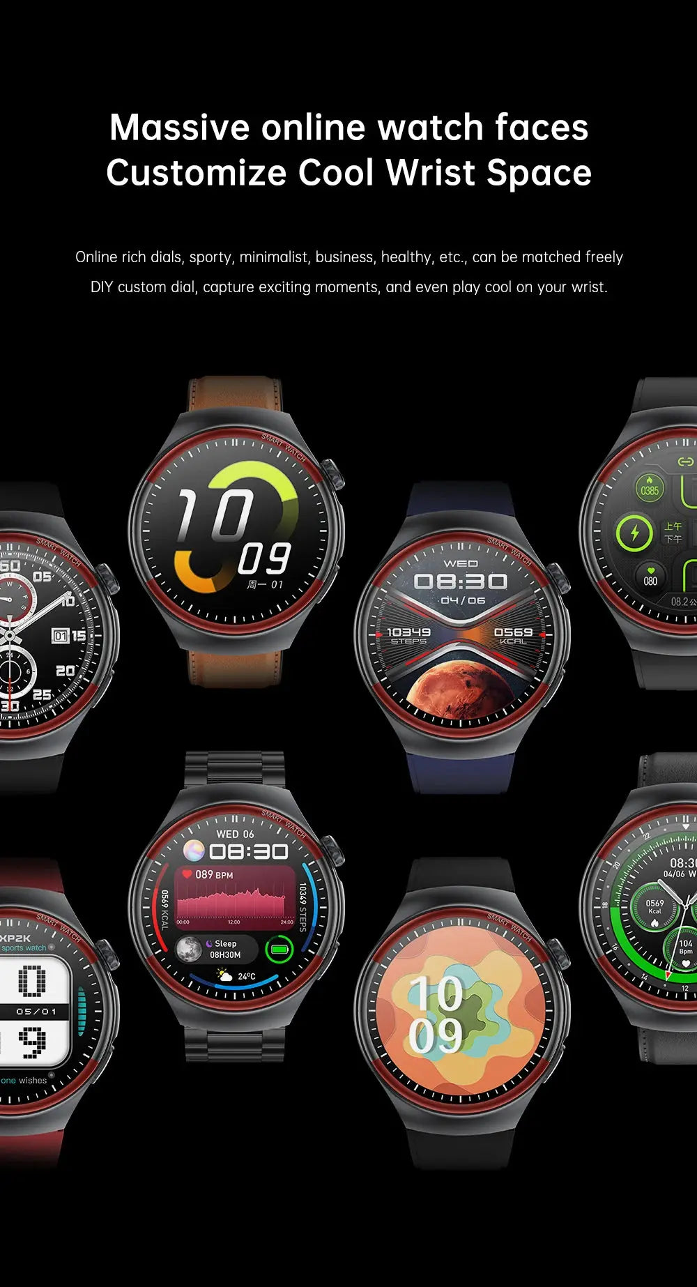 High-End Smart Watch – ECG/PPG, Laser Detection, BT Call, NFC