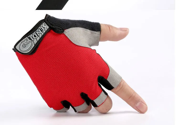 Anti-Slip Half Finger Gym Gloves – Breathable Workout & Cycling Gloves