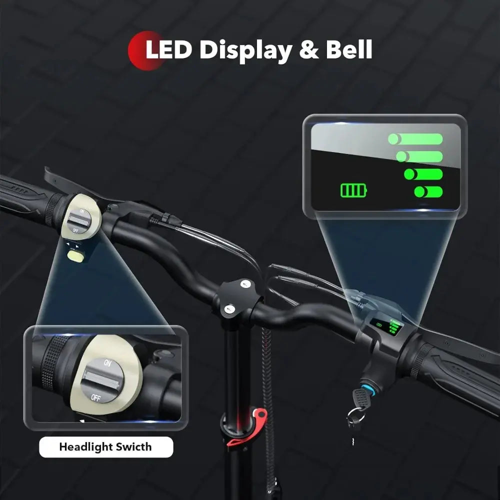 Electric Scooter with Seat – Long Range, High Speed, Pneumatic Tires