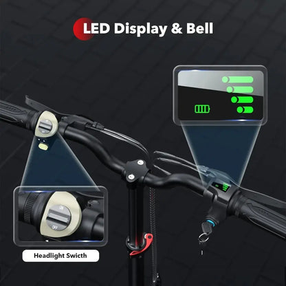 Electric Scooter with Seat – Long Range, High Speed, Pneumatic Tires