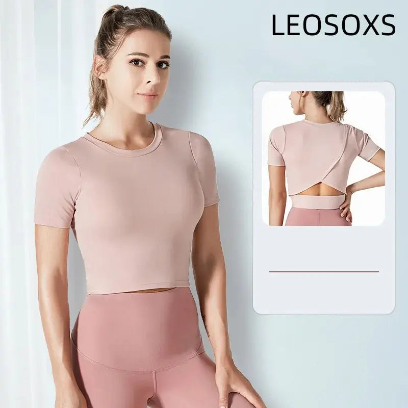 LEOSOXS Women’s Quick-Dry Sports T-Shirt – Breathable Gym & Yoga Top