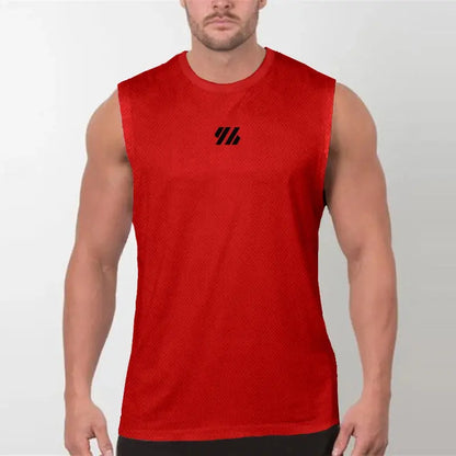 Men’s Sleeveless Gym Tank Top – Quick-Dry Mesh Muscle Workout Shirt