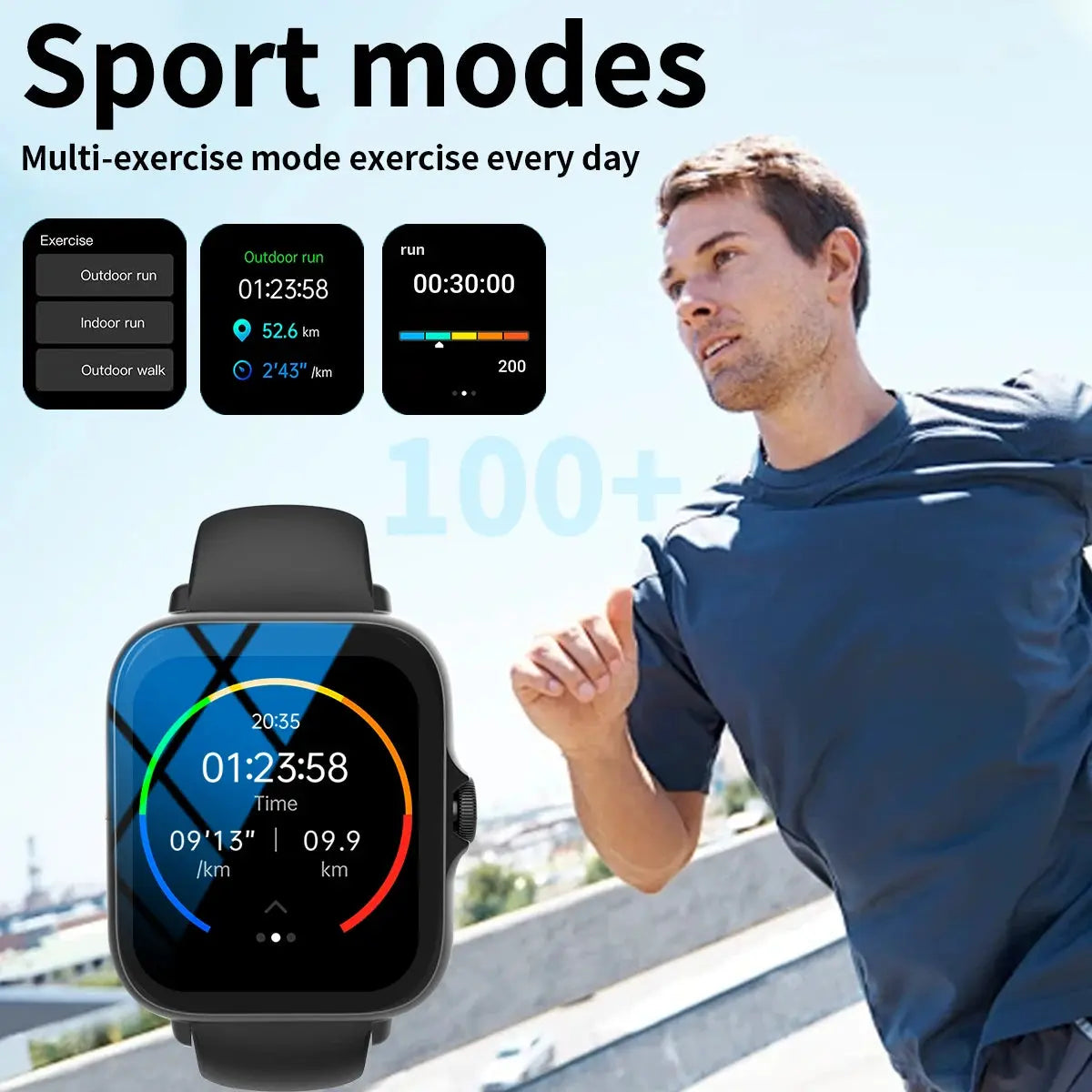Smart Watch with Multi-Sport Modes & Message Reminders