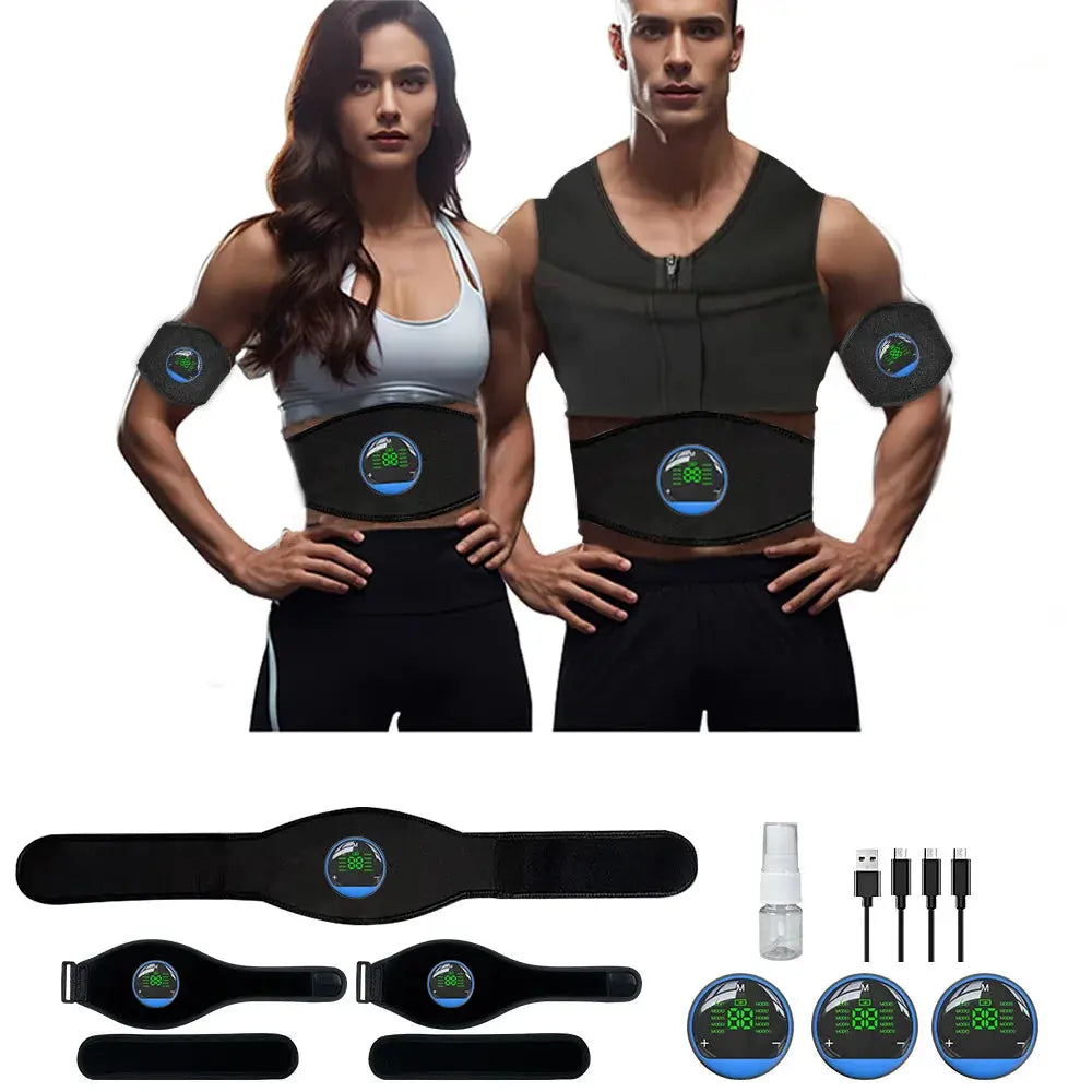 Smart EMS Fitness Belt – Rechargeable Abs Trainer with LED Display