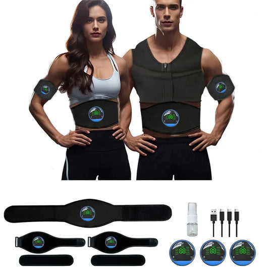 Smart EMS Fitness Belt – Rechargeable Abs Trainer with LED Display