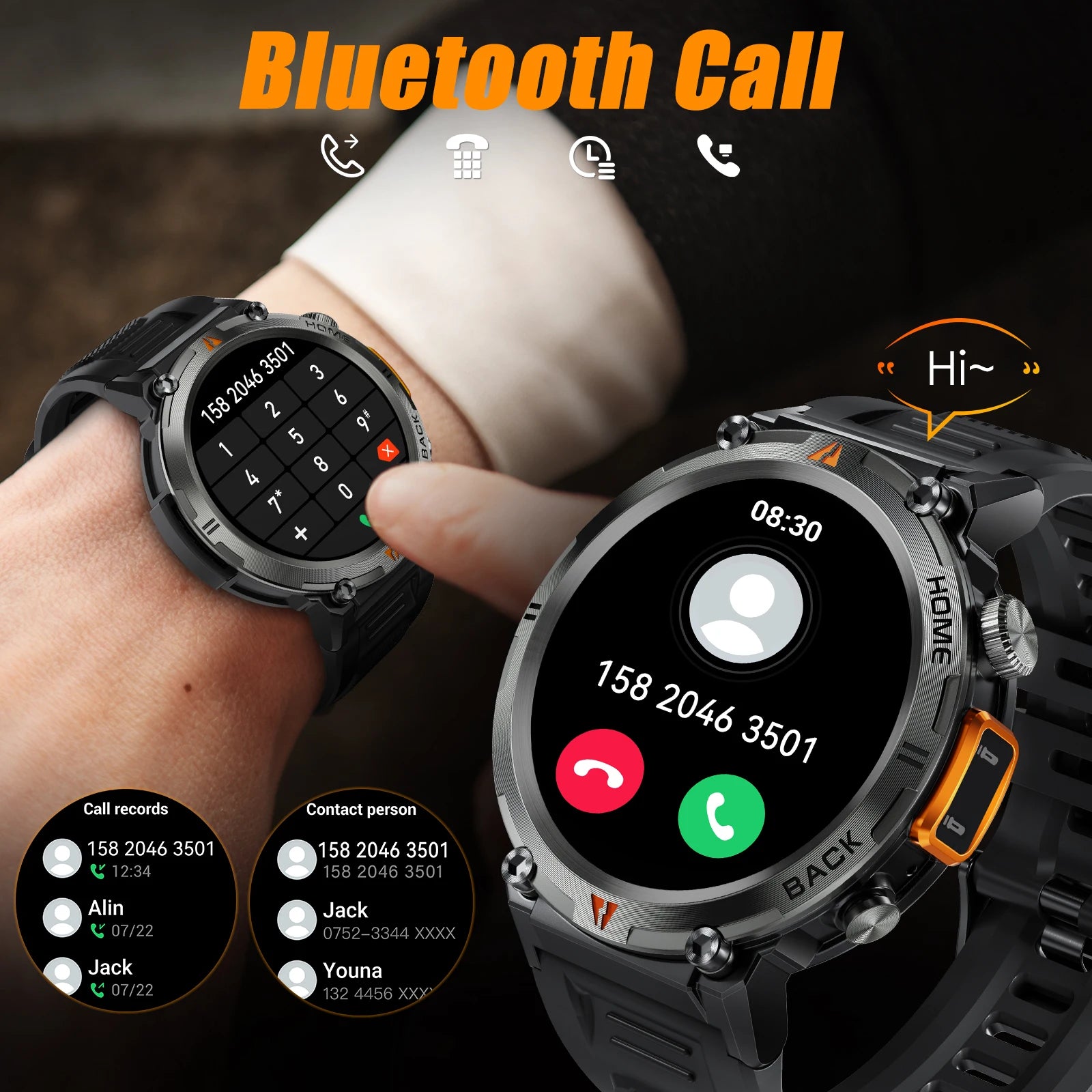 EIGIIS KE3 Smart Watch – Bluetooth Call, Health Monitor, Full Touchscreen