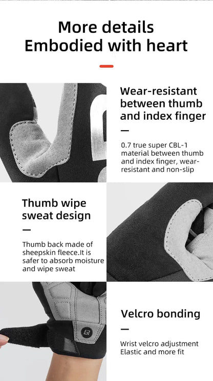 ROCKBROS glovesWaterproof Thermal Cycling Gloves – Touchscreen MTB & Motorcycle Gloves PeakPursuitFitness