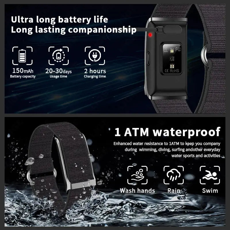 LIGE Smart Watch – Waterproof Fitness Tracker with Heart & BP Monitor