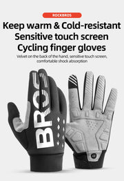 ROCKBROS glovesWaterproof Thermal Cycling Gloves – Touchscreen MTB & Motorcycle Gloves