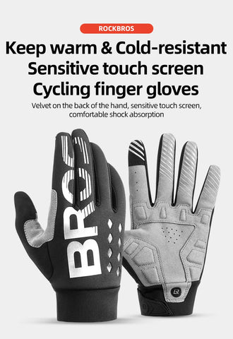 ROCKBROS glovesWaterproof Thermal Cycling Gloves – Touchscreen MTB & Motorcycle Gloves