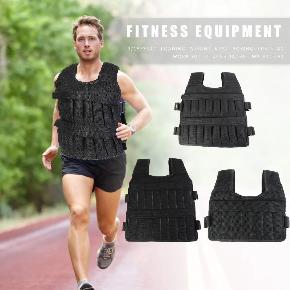 Adjustable Weighted Vest – 3/15/35kg Training Jacket for Running & Workouts