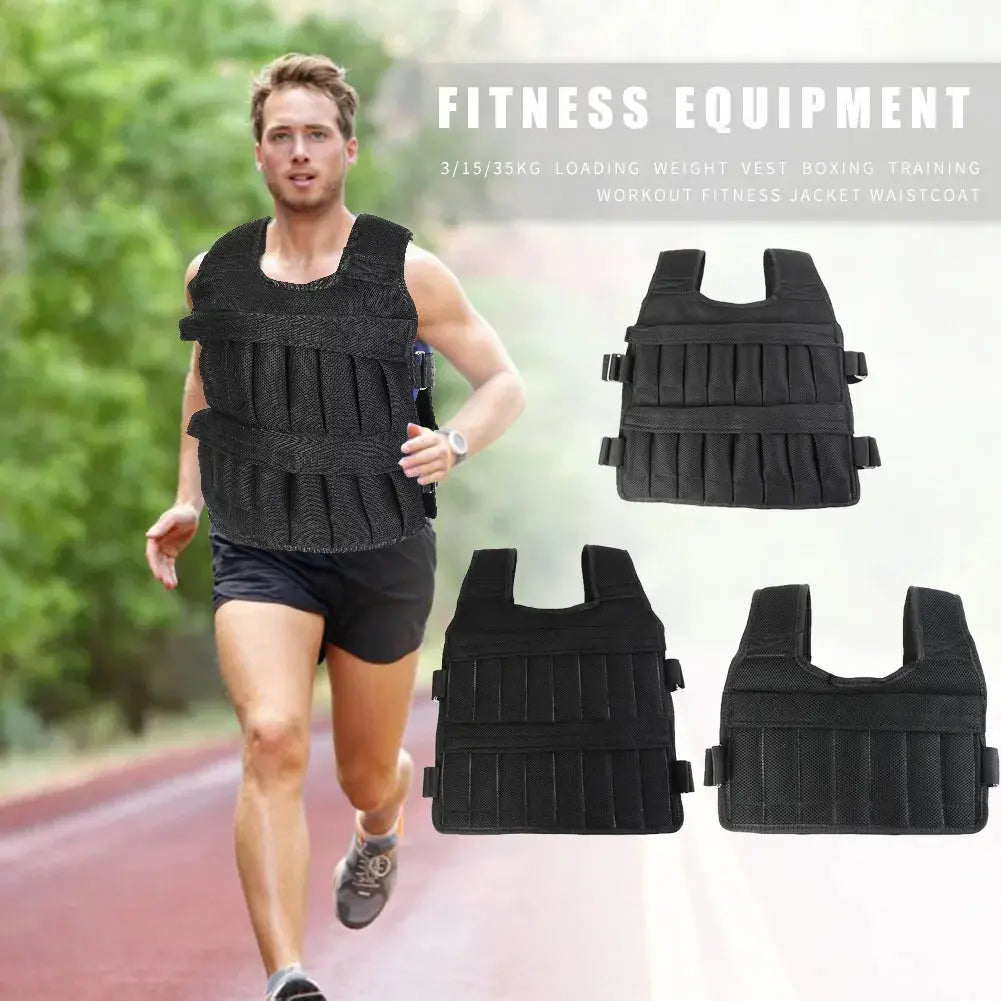Adjustable Weighted Vest – 3/15/35kg Training Jacket for Running & Workouts