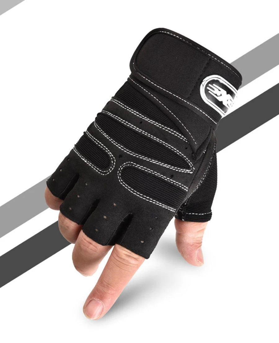 Workout Gloves with Wrist Wrap – Half-Finger Gym & Training Gloves for Men & Women
