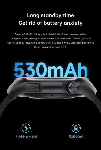 High-End Smart Watch – ECG/PPG, Laser Detection, BT Call, NFC