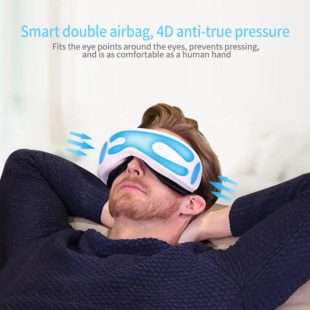 6D Smart Eye Massager – Vibration, Airbag Compress & Bluetooth Music PeakPursuitFitness