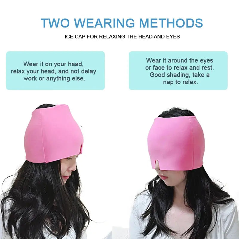 Hot & Cold Gel Head Wrap – Ice Cap Face & Eye Mask for Pain Relief