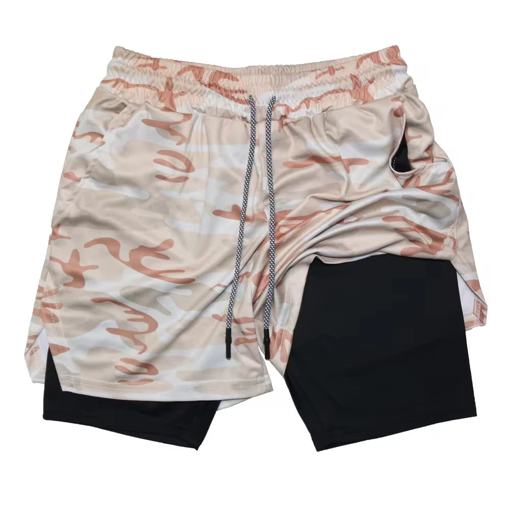 Men’s 2-in-1 Fitness Shorts – Double Layer Gym & Running Wear