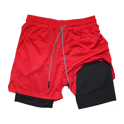 Men’s 2-in-1 Fitness Shorts – Double Layer Gym & Running Wear