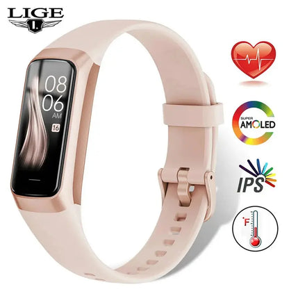 LIGE 1.1" AMOLED Smartwatch – Fitness Tracker for Men & Women