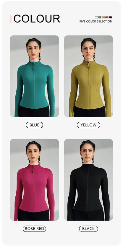 women's yoga jacket – Long Sleeve Fitness Top with Thumbholes PeakPursuitFitness