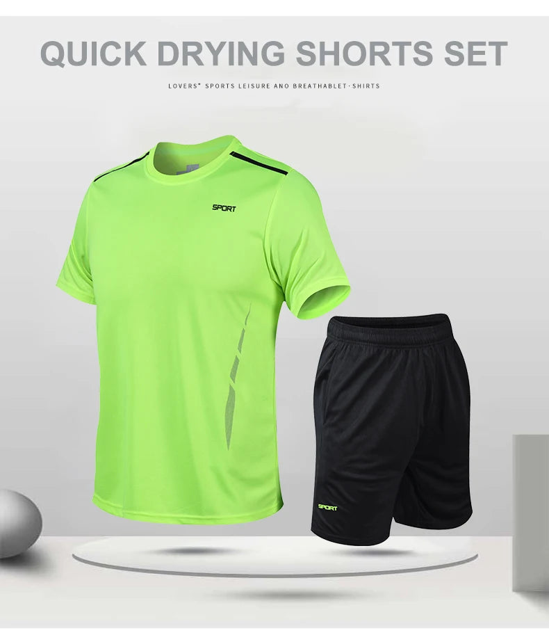 CHRLCK Men’s Quick-Dry Sports Set – Breathable Outdoor Fitness Outfit