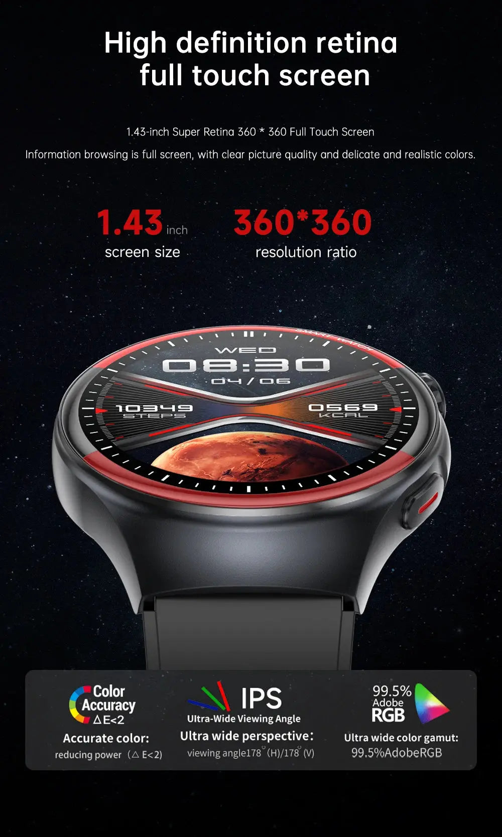 High-End Smart Watch – ECG/PPG, Laser Detection, BT Call, NFC