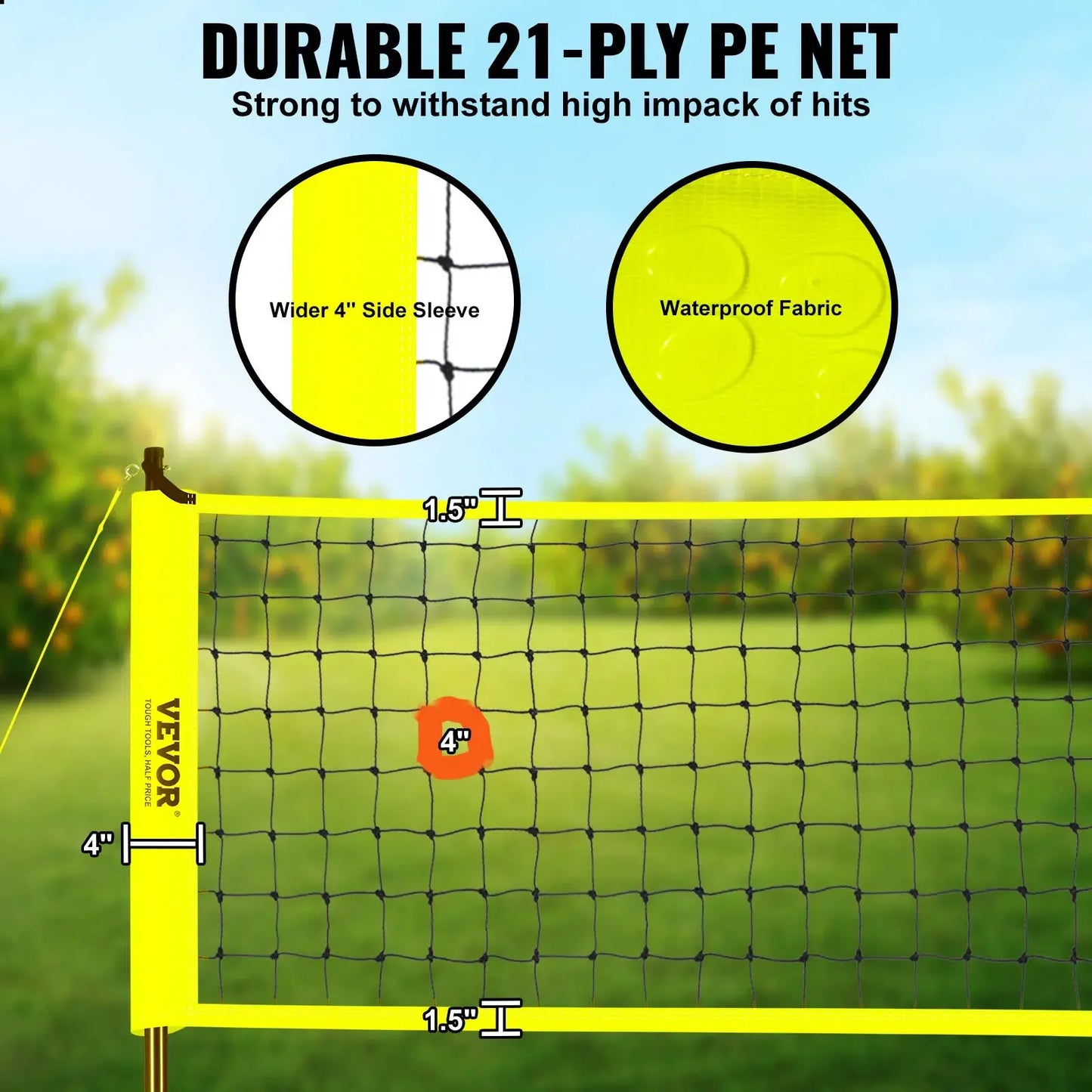 VEVOR Outdoor Volleyball Net Set with Adjustable Poles