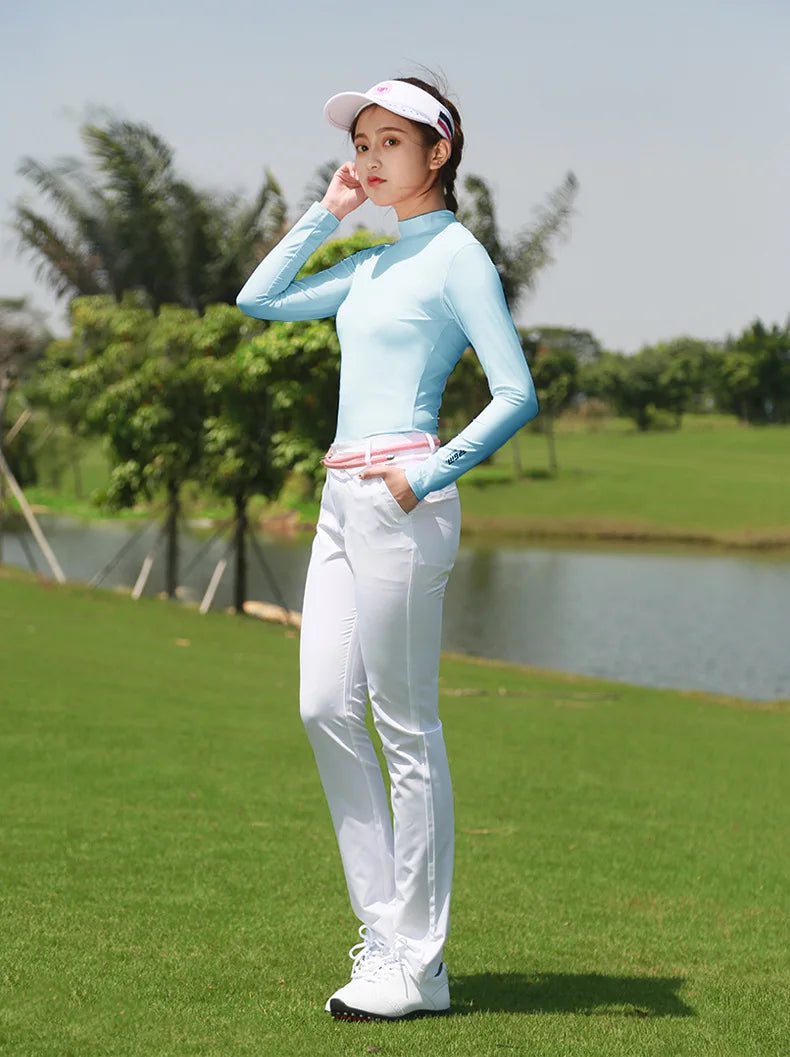 PGM Ice Silk Golf Shirt – UV Protection, Long Sleeve Summer Tee