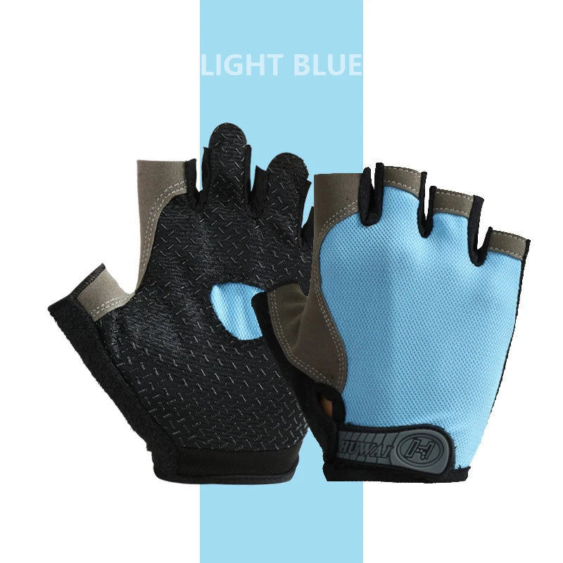 Anti-Slip Half Finger Gym Gloves – Breathable Workout & Cycling Gloves