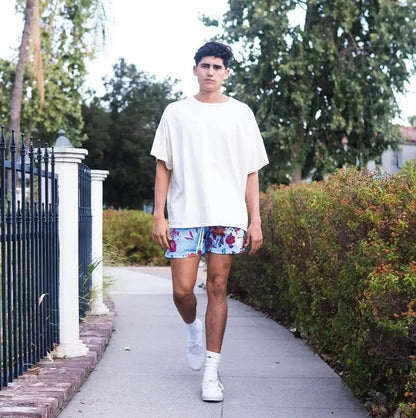 Oil Painting Style Mesh Shorts – Unisex Summer Sports & Training Wear