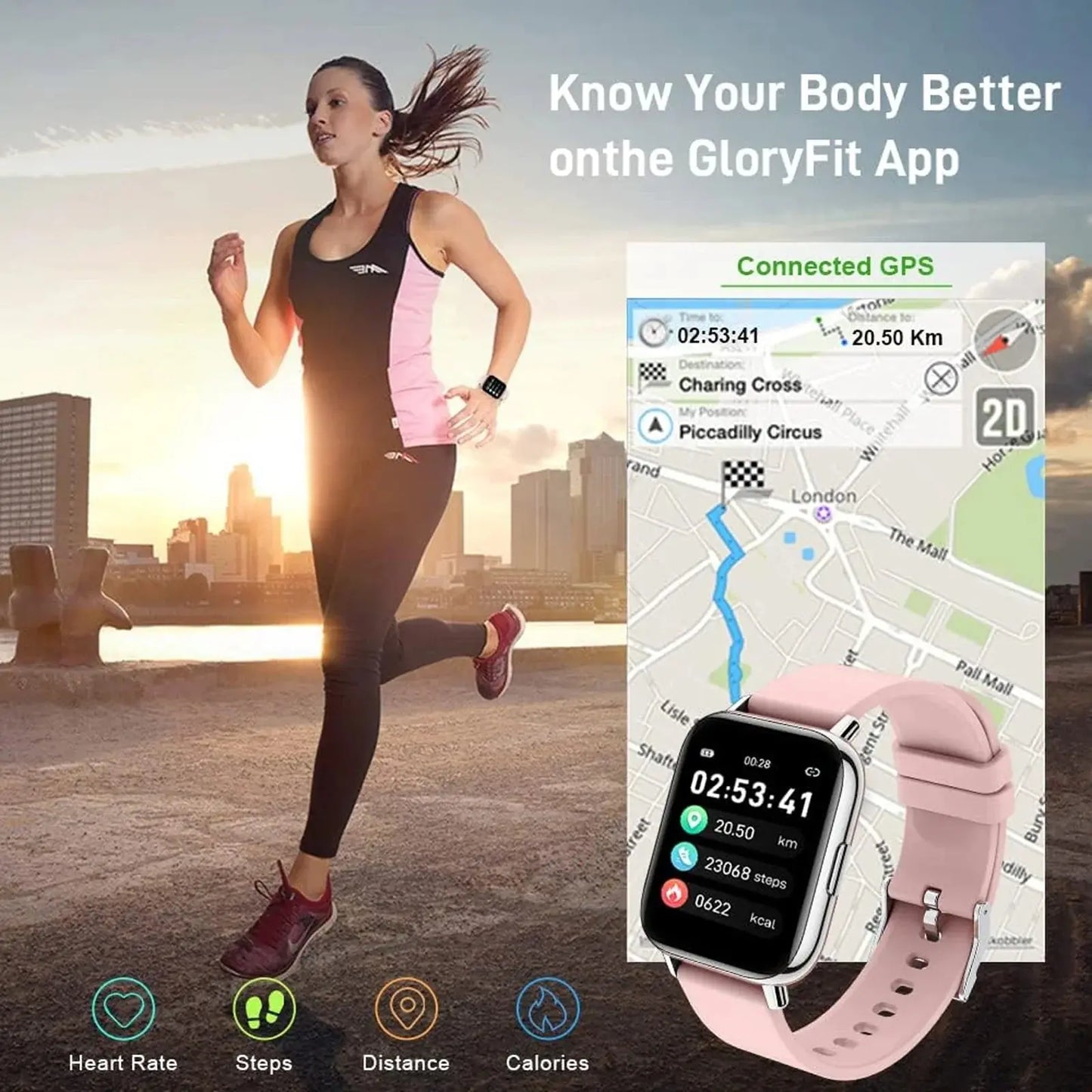 Jxrev 1.69" Slim Fitness Smartwatch