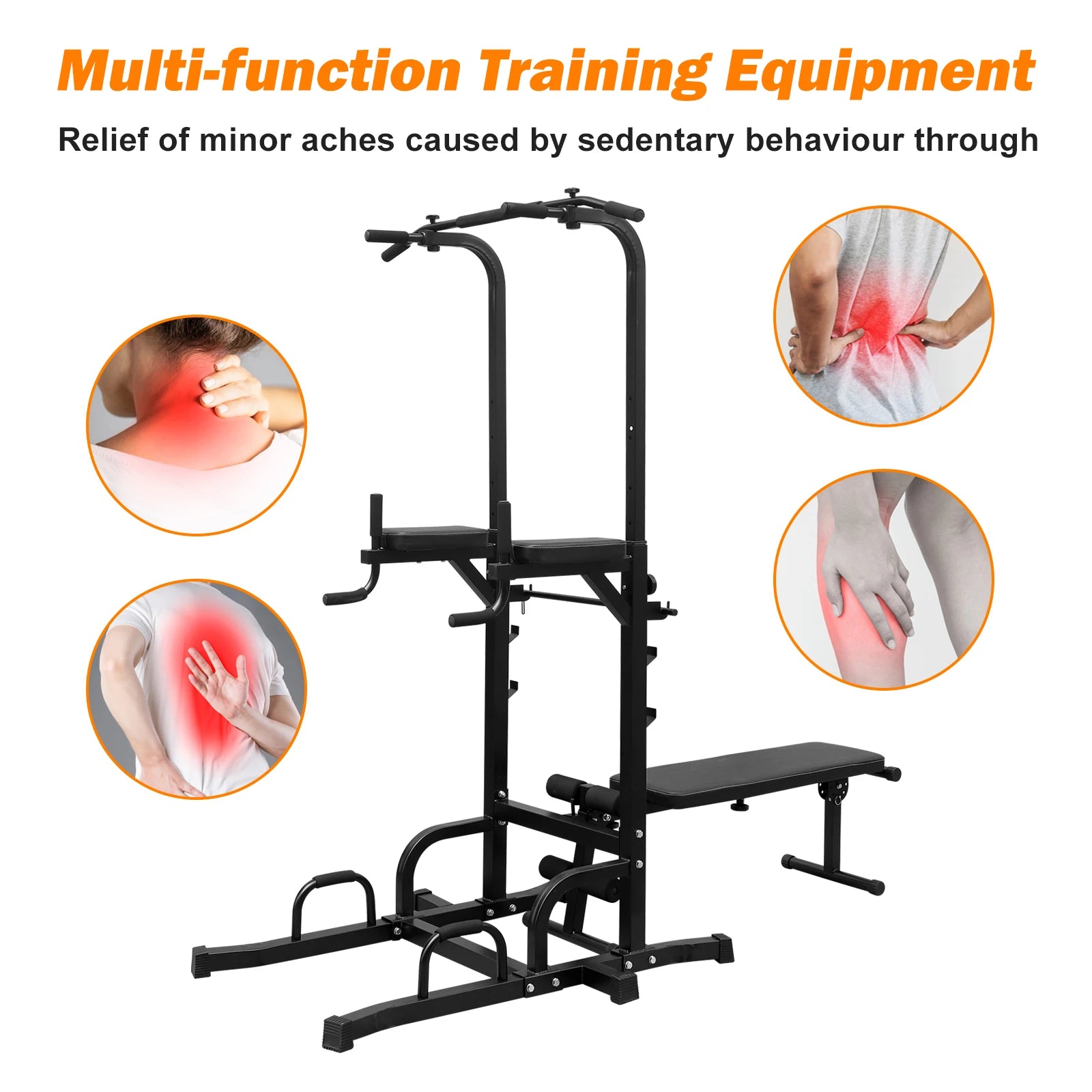 Adjustable Pull-Up & Dip Bar Station – Heavy-Duty Home Gym Fitness Rack